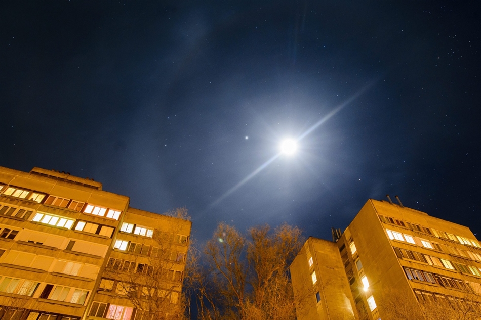 mti. Fényjelenség a Hold körül, Salgótarján, 2014.02.10.  Halo